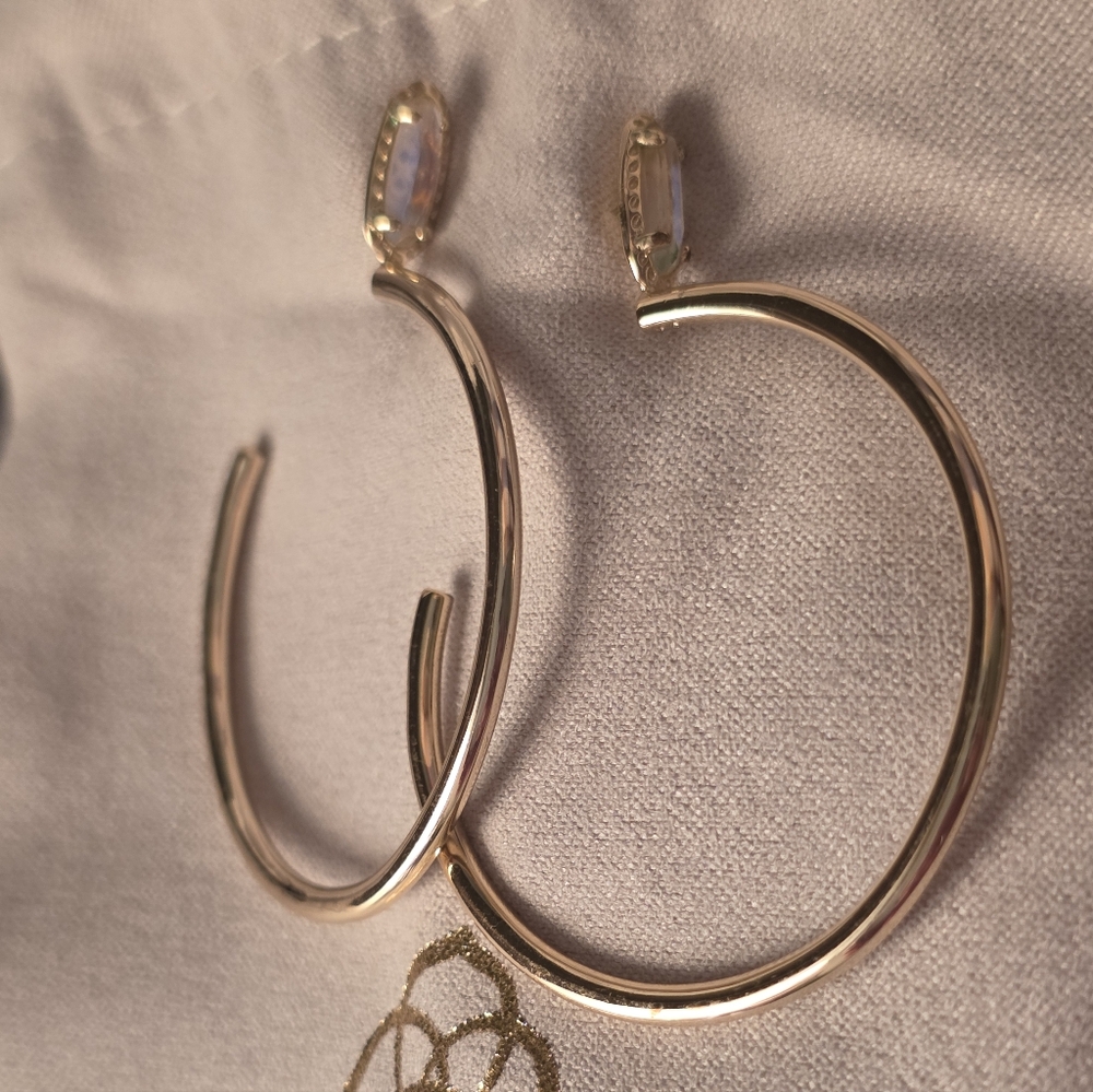 Kendra Scott Gold Hoop Earrings with Crystal Accents